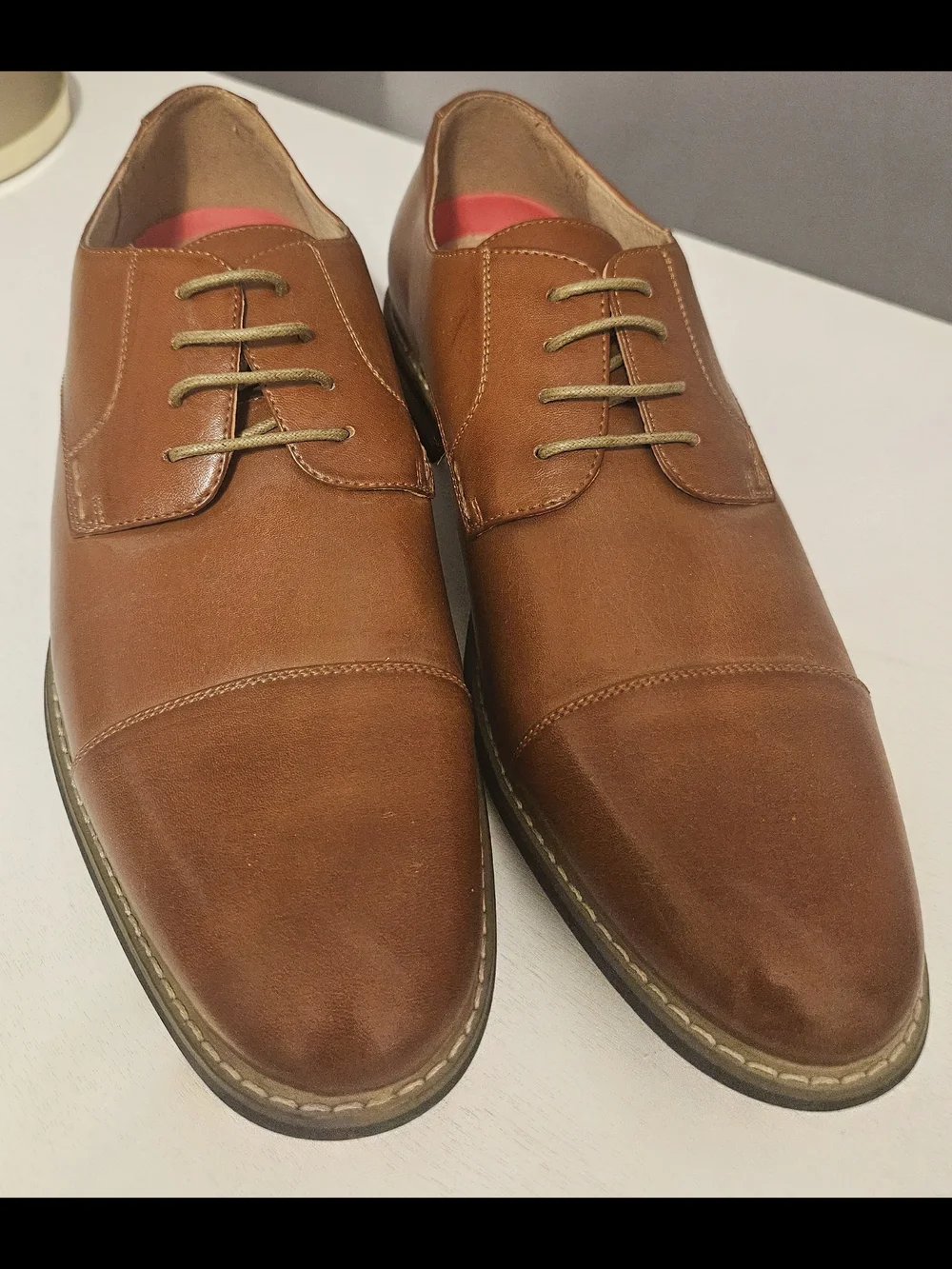 Classic Tan Leather Cap-Toe Formal Oxford Shoes